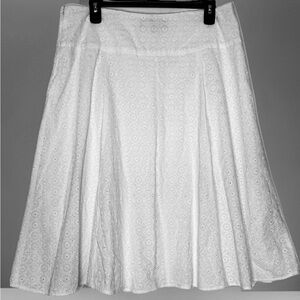 Jones Wear White Eyelet A-Line Skirt